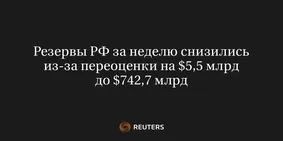 Резервы РФ за Неделю Снизились из-За Переоценки на $5,5 Млрд до $742,7 Млрд