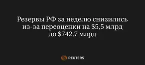 Резервы РФ за Неделю Снизились из-За Переоценки на $5,5 Млрд до $742,7 Млрд