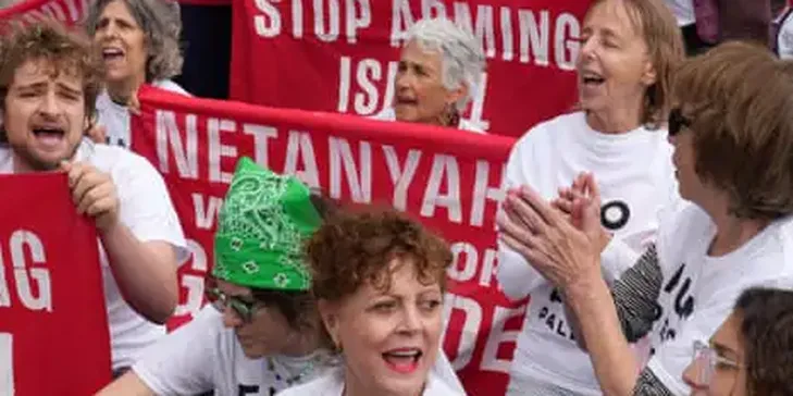 Susan Sarandon and Hannah Einbinder Arrested at Anti-Netanyahu Protest in New York