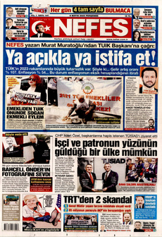NEFES 8 Mayıs 2025 gazete manşeti