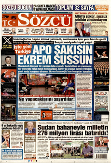 SÖZCÜ 9 Mayıs 2025 gazete manşeti
