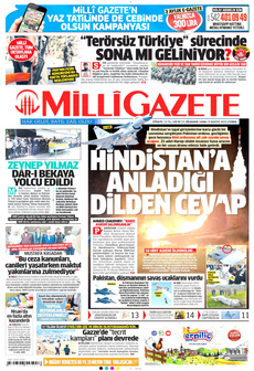 MİLLİ GAZETE 9 Mayıs 2025 gazete manşeti
