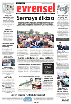 EVRENSEL 9 Mayıs 2025 gazete manşeti