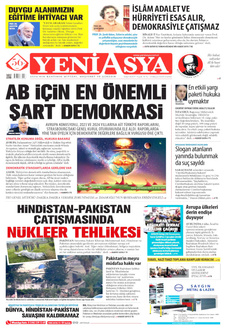 YENİ ASYA 9 Mayıs 2025 gazete manşeti
