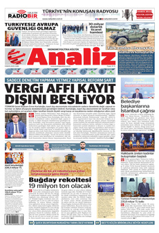 ANALİZ 9 Mayıs 2025 gazete manşeti