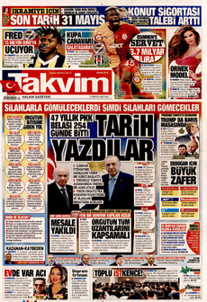 TAKVİM 13 Mayıs 2025 gazete manşeti