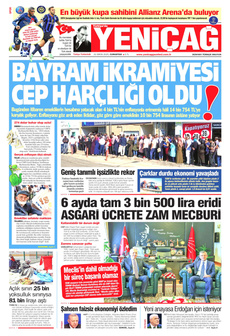 YENİÇAĞ 31 Mayıs 2025 gazete manşeti