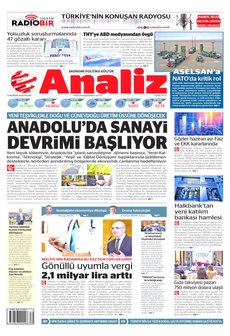 ANALİZ 1 Haziran 2025 gazete manşeti