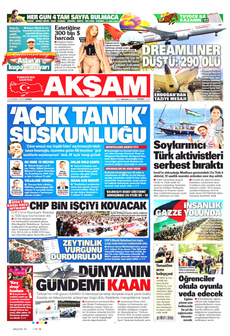AKŞAM 13 Haziran 2025 gazete manşeti