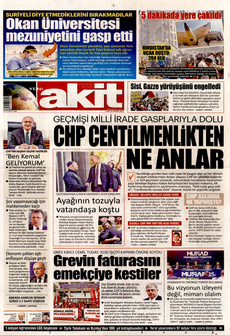 YENİ AKİT 13 Haziran 2025 gazete manşeti