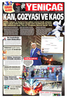 YENİÇAĞ 14 Haziran 2025 gazete manşeti