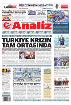 ANALİZ 14 Haziran 2025 gazete manşeti