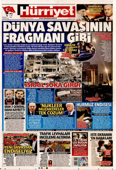 HÜRRİYET 15 Haziran 2025 gazete manşeti