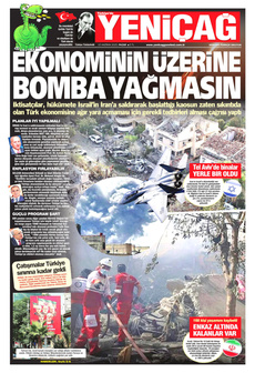 YENİÇAĞ 15 Haziran 2025 gazete manşeti