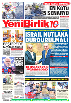YENİBİRLİK 15 Haziran 2025 gazete manşeti