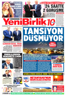 YENİBİRLİK 16 Haziran 2025 gazete manşeti