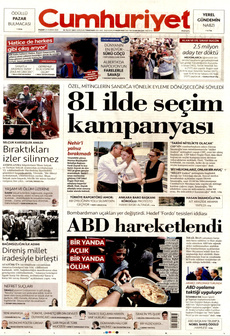 CUMHURİYET 22 Haziran 2025 gazete manşeti