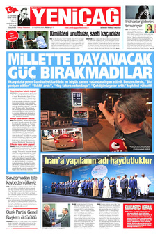YENİÇAĞ 22 Haziran 2025 gazete manşeti