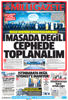 MİLLİ GAZETE 22 Haziran 2025 gazete manşeti