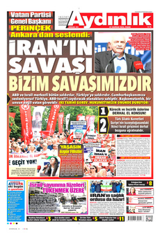 AYDINLIK GAZETESİ 22 Haziran 2025 gazete manşeti