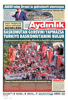 AYDINLIK GAZETESİ 23 Haziran 2025 gazete manşeti