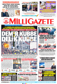 MİLLİ GAZETE 23 Mart 2026 gazete manşeti