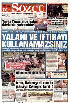 SÖZCÜ 31 Mart 2026 gazete manşeti