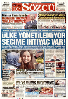 SÖZCÜ 2 Nisan 2026 gazete manşeti