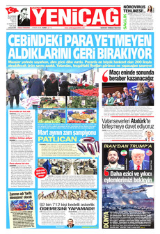 YENİÇAĞ 3 Nisan 2026 gazete manşeti