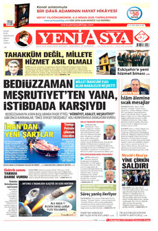 YENİ ASYA 8 Nisan 2026 gazete manşeti