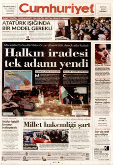 CUMHURİYET 14 Nisan 2026 gazete manşeti