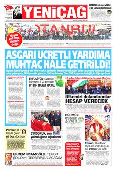 YENİÇAĞ 14 Nisan 2026 gazete manşeti