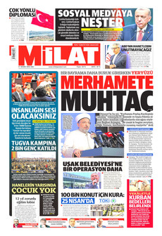 MİLAT 21 Nisan 2026 gazete manşeti