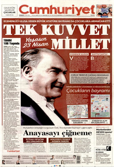 CUMHURİYET 23 Nisan 2026 gazete manşeti