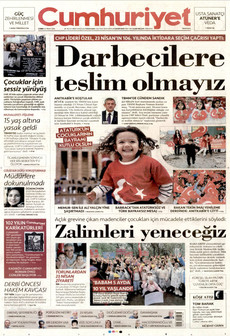 CUMHURİYET 24 Nisan 2026 gazete manşeti