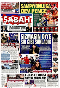 SABAH 27 Nisan 2026 gazete manşeti