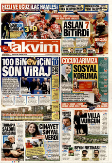 TAKVİM 27 Nisan 2026 gazete manşeti