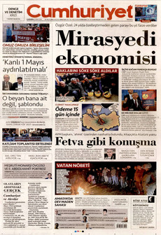 CUMHURİYET 29 Nisan 2026 gazete manşeti