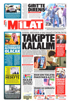 MİLAT 2 Mayıs 2026 gazete manşeti