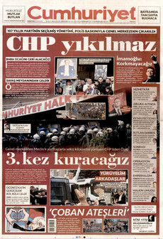 CUMHURİYET 25 Mayıs 2026 gazete manşeti