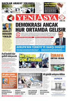 YENİ ASYA 25 Mayıs 2026 gazete manşeti