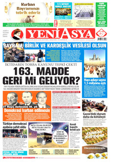 YENİ ASYA 26 Mayıs 2026 gazete manşeti