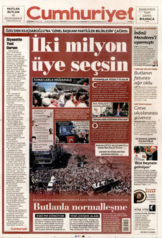 CUMHURİYET 27 Mayıs 2026 gazete manşeti