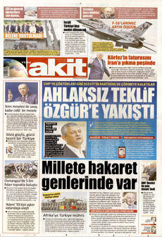 YENİ AKİT 8 Haziran 2026 gazete manşeti