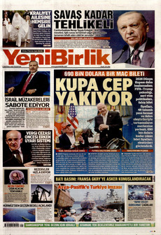 YENİBİRLİK 8 Haziran 2026 gazete manşeti