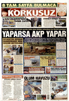 KORKUSUZ 8 Haziran 2026 gazete manşeti