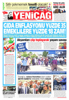 YENİÇAĞ 25 Haziran 2026 gazete manşeti