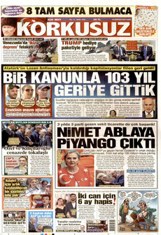 KORKUSUZ 26 Haziran 2026 gazete manşeti