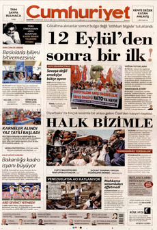 CUMHURİYET 27 Haziran 2026 gazete manşeti