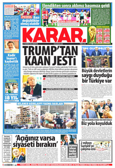 KARAR 27 Haziran 2026 gazete manşeti